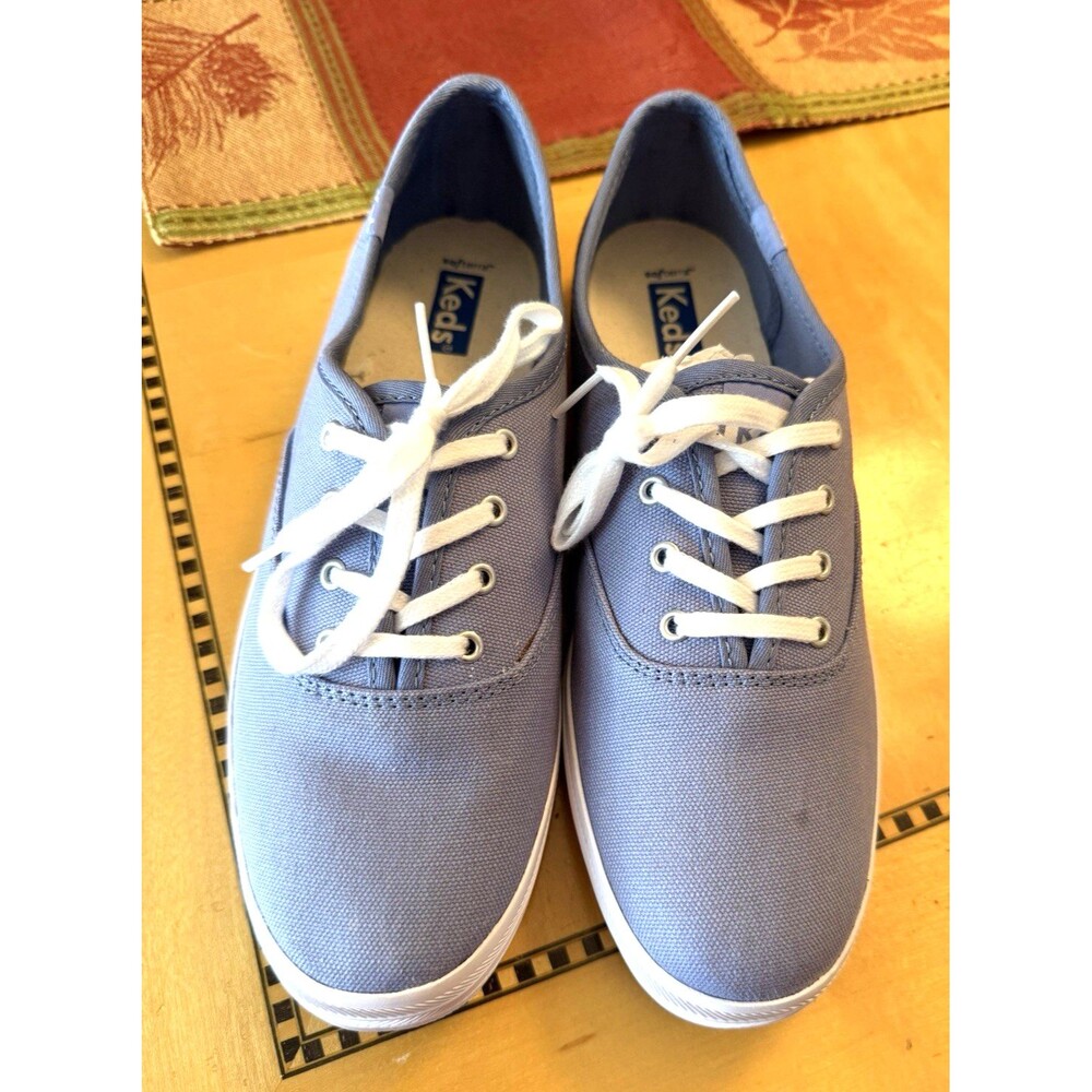 Keds Champion Sneakers Womens 8.5 Blue Low Top Lace Up Canvas Shoes Softerra